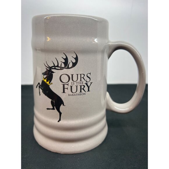 Game Of Thrones Ceramic Beer Stein Mug Baratheon Ours Is The Fury - Picture 1 of 8